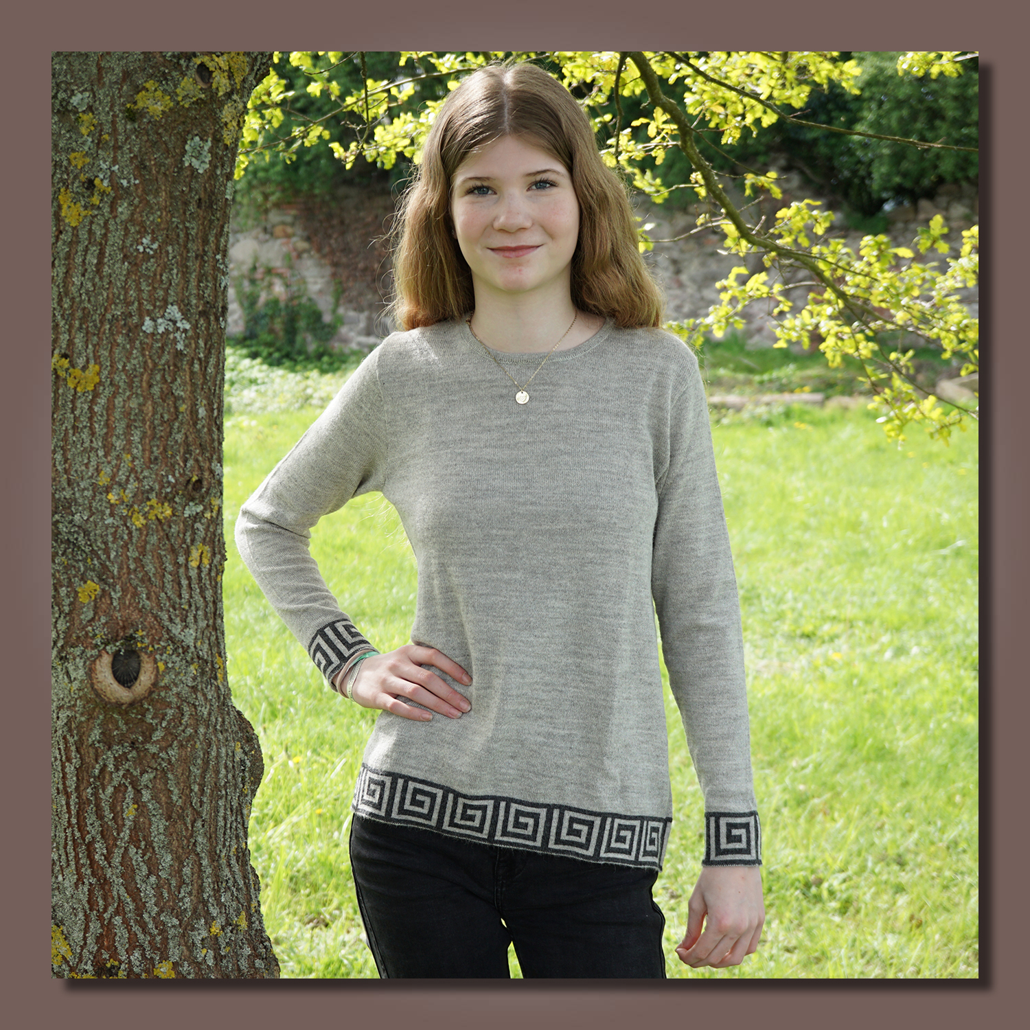 Pullover/sweater INCA, Farbe/colour: hellgrau-grau/silver-grey, Größe/size: L