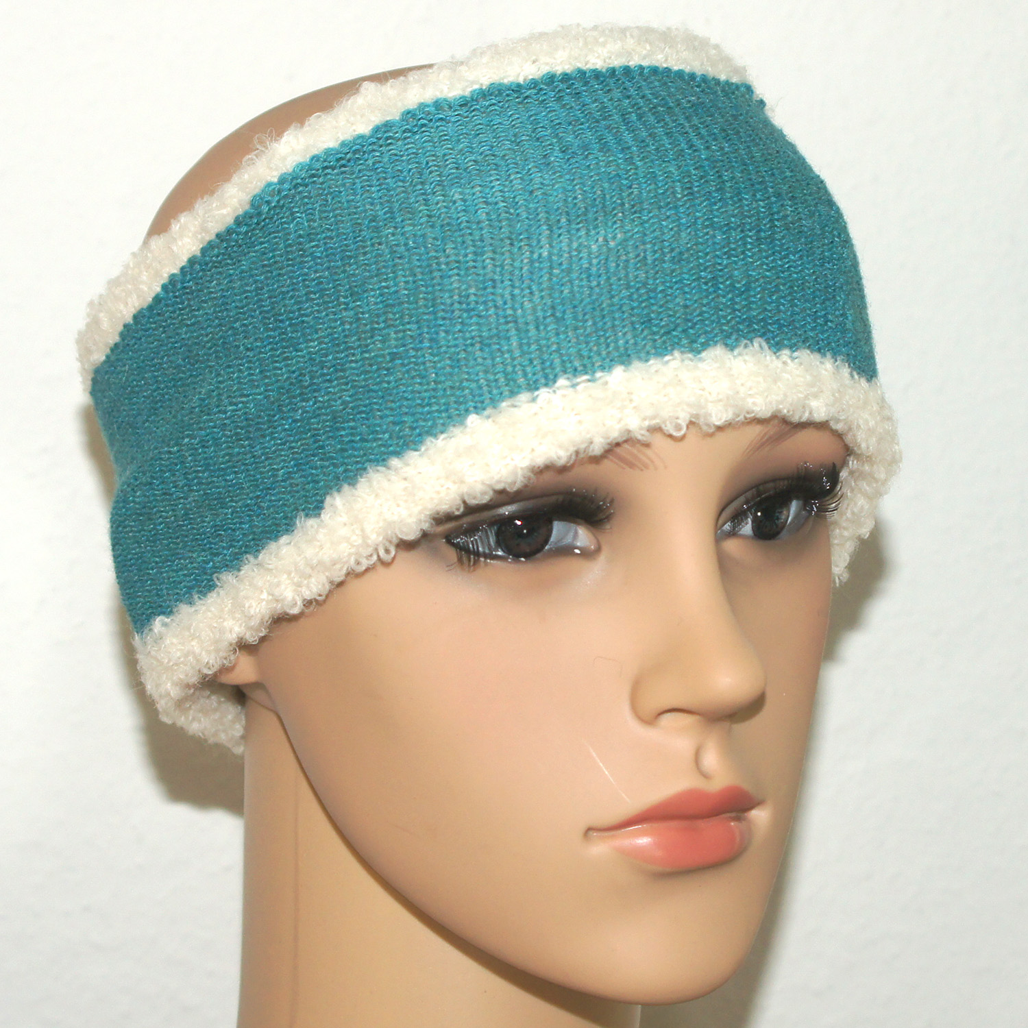 Stirnband/headband AURORA, Farbe/colour: türkis-weiß/turquoise-white